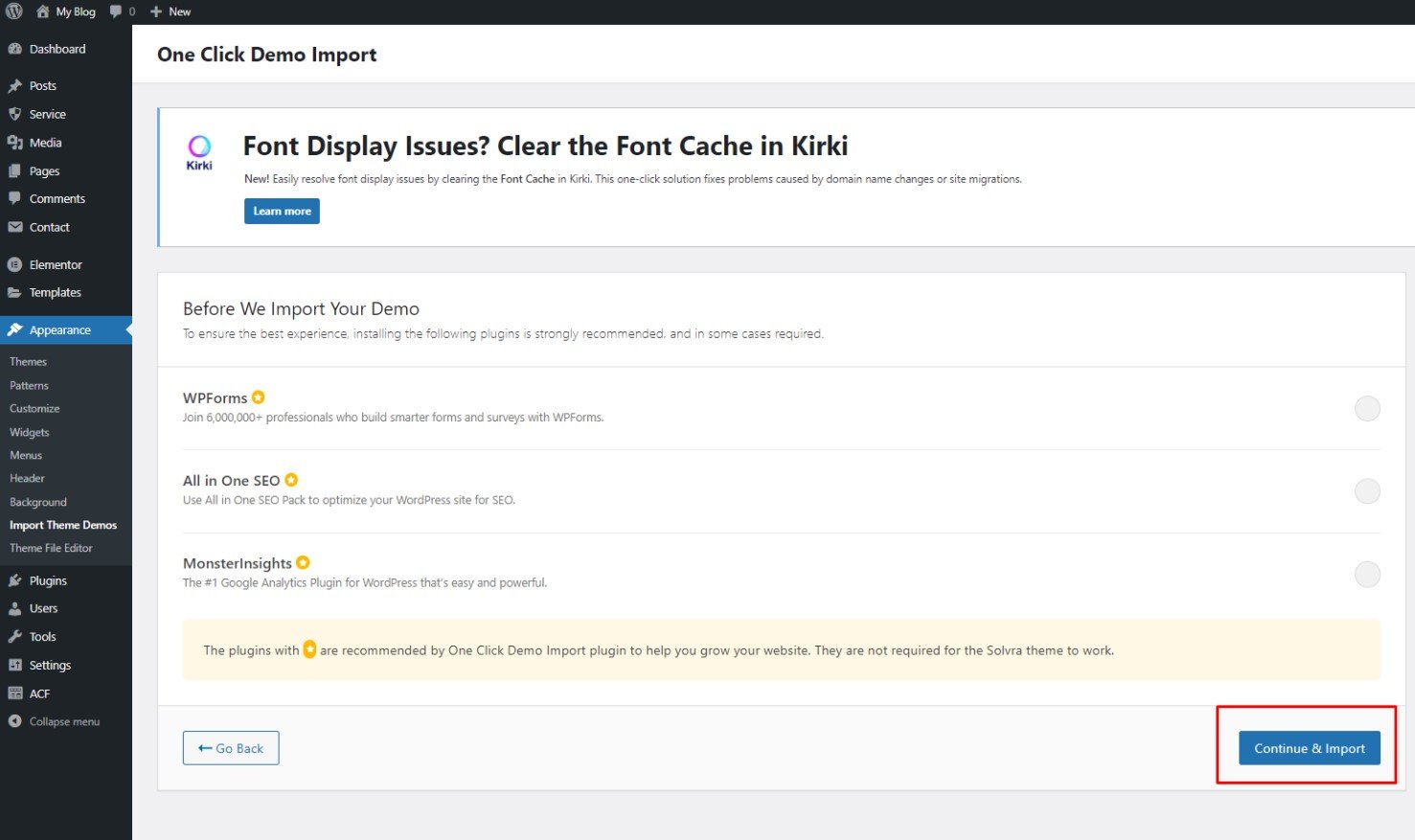 Confirm Import
