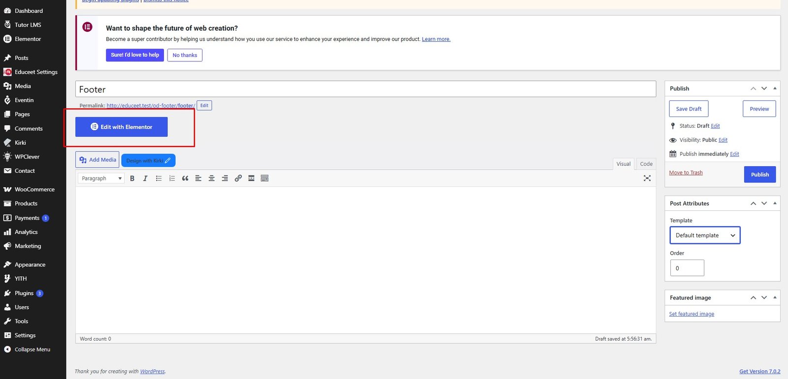 Edit Footer