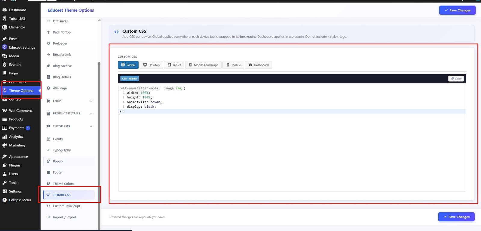 Custom CSS